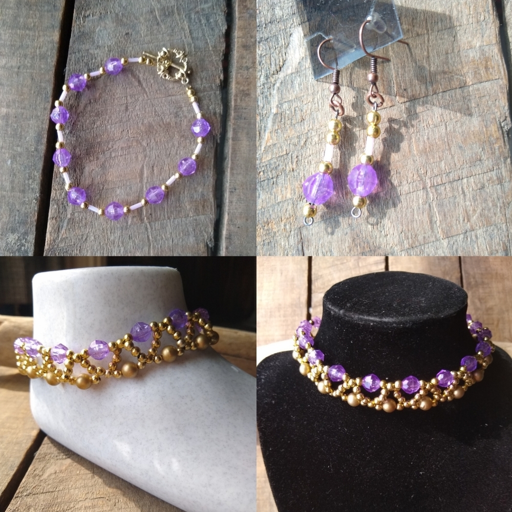*Necklace set, bracelet, earrings, anklet, choker